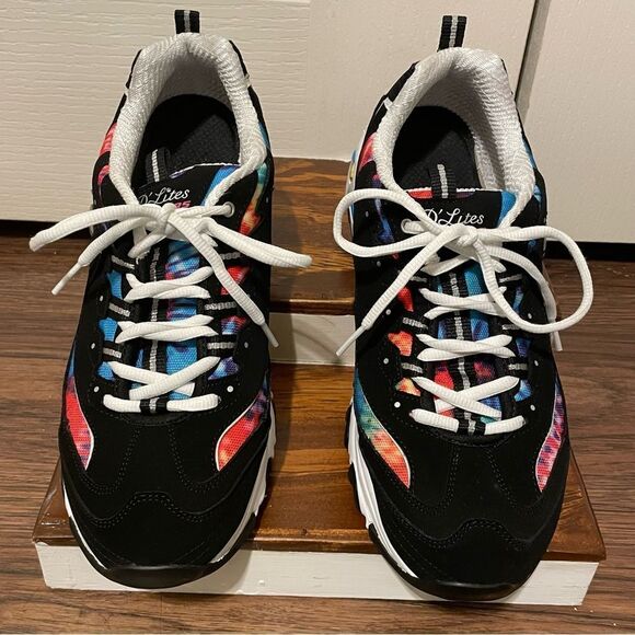 Skechers Womens D’lites Summer Fiesta Black White Multi Size 11 - Picture 7 of 11